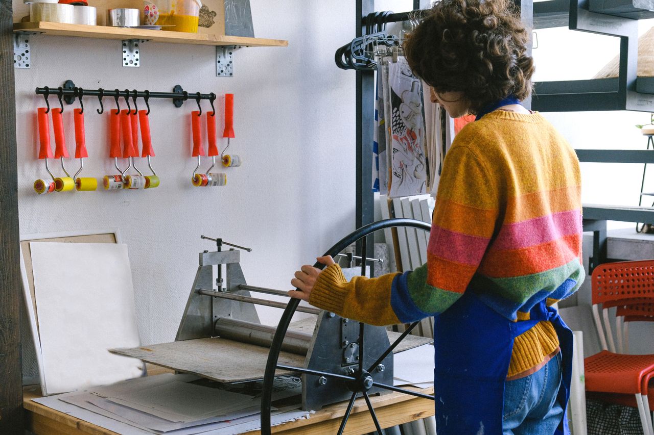 Sana Fielding in their studio